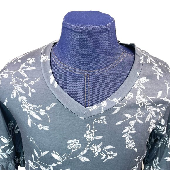 Zeagoo Women’s Floral Top with Ruffle Sleeves – Size L – New with Tags - Picture 2 of 8